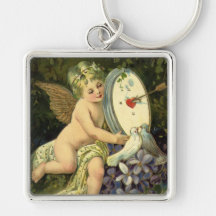 Vintage viktorianische Liebe-Vögel des Valentines  Schlüsselband
