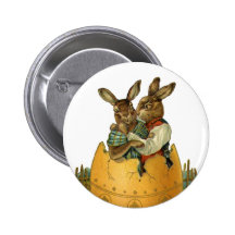 Vintage viktorianische Osterhasen, riesiges Ostere Buttons