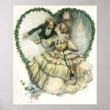 Vintage viktorianische Weihnachtshochzeit Posterdrucke
