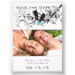 Vintage Vogel-weiße Blumen, die Save the Date Wedd Ankündigungskarte