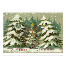 Vintage Weihnachtsbaum-Postkarte