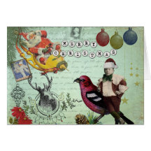 Vintage Weihnachtscollagen-Weihnachtskarte