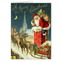 Vintage Weihnachtssankt-Karte