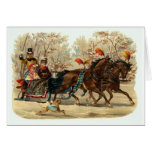 Vintage Weihnachtssleighfahrtweihnachtskarte