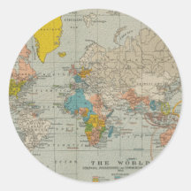 Vintage Weltkarte Sticker