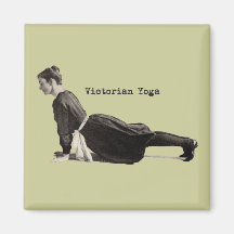 Vintage Yoga-Frau, die aufwärts Einfassungs-HundeP Kühlschrankmagnet