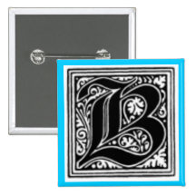 VINTAGER ANFANGSdruck-BUCHSTABE B Anstecknadel