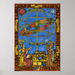 Vintager Astronom Claudius Ptolemäus, himmlisch Plakat