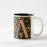 Vintager Becher des Schwarz-u. Goldbuchstabe-"A" - Tee Tassen