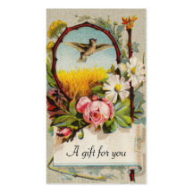 Vintager Blumengeschenk-Umbau Visitenkarten