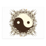 Vintager BlumenYin Yang Postkarte