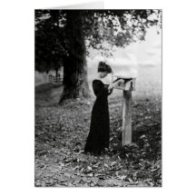 Vintager Briefkasten-viktorianische Frau Grußkarten