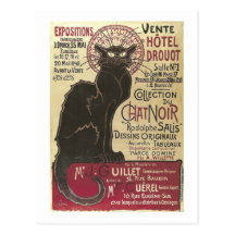 Vintager Chat Noir, Vente Hôtel Drouot Steinlen Postkarten