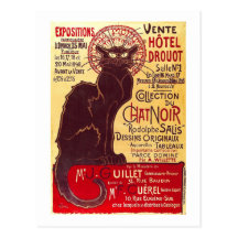 Vintager Chat Noir, Vente Hôtel Drouot Steinlen Postkarten
