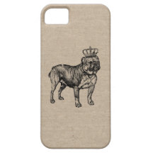 Vintager Chic gekrönter Bulldoggenwelpenhund schäb Hülle Fürs iPhone 5