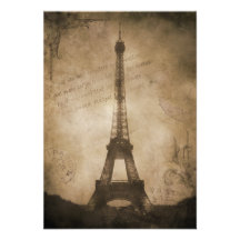 Vintager Eiffel-Turm Ankündigung