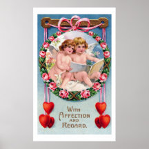 Vintager Engels-Druck des Valentines Tages Plakat