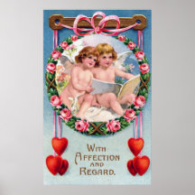 Vintager Engels-Druck des Valentines Tages Plakatdruck