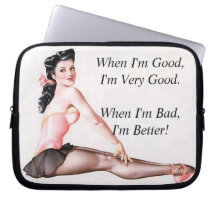 Vintager frecher BallerinaPin herauf Mädchen Laptop Sleeve Schutzhülle