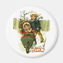 Vintager frohe Weihnacht-Magnet