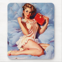 Vintager geheimer Tagebuch Gil Elvgren Pin herauf  Mauspad