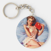 Vintager geheimer Tagebuch Gil Elvgren Pin herauf  Schlüsselanhänger