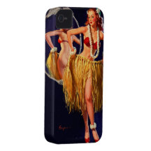 Vintager Gil Elvgren Hula hawaiischer Pin HERAUF M iPhone 4 Cover