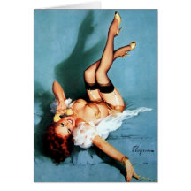 Vintager Gil Elvgren Pin HERAUF Mädchen am Telefon Karten