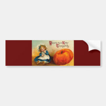 Vintager glücklicher Erntedank-Feiertag Auto Sticker
