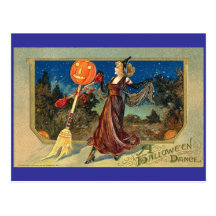 Vintager Halloween-Tanz Postkarten