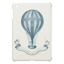 Vintager Heißluft-Ballon im Blau