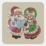 Vintager Herr Sankt Couple Quadratsticker