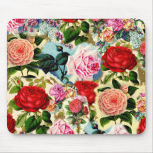 Vintager hübscher Chic-BlumenRosen-Garten-Collage Mauspad