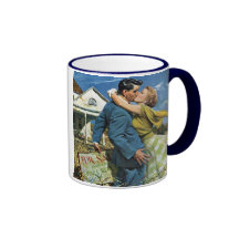 Vintager Jungvermählten-Kauf-erstes Haus; Wir zieh Tasse