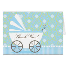 Vintager Kinderwagen danken Ihnen Anmerkungs-Karte
