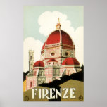 Vintager KircheDuomo Reise-Florenz Firenze Italien Plakat