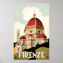 Vintager KircheDuomo Reise-Florenz Firenze Italien Plakat