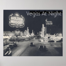 Vintager Las- Vegasstreifen Posterdruck