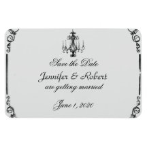 Vintager Leuchter, der Save the Date Wedding ist Flexibler Magnet