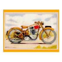 Vintager Motorrad-Druck Postkarte