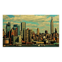 Vintager New York CitySkyline Visitenkartenvorlagen