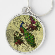Vintager Pfau Keychain Schlüsselanhänger
