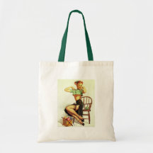 Vintager retro Gil Elvgren, der Pin herauf Mädchen Einkaufstasche