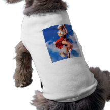 Vintager Retro Gil Elvgren Pin herauf Mädchen Hundetshirt
