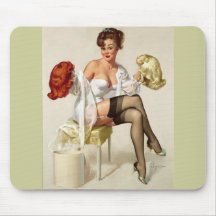 Vintager Retro Gil Elvgren Pin herauf Mädchen Mauspad