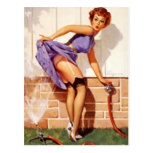 Vintager Retro Gil Elvgren Pin herauf Mädchen Postkarte