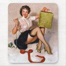 Vintager Retro Pinup-Kunst Gil Elvgren Pin herauf  Mauspads