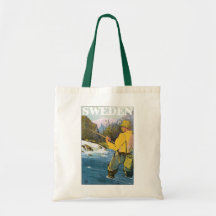 Vintager schwedischer Sport Schwedens, Fischer-Fis Tragetasche