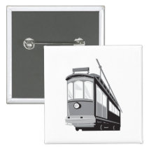 Vintager Streetcar-Tram-Zug Buttons