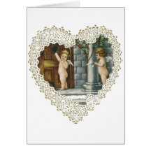 Vintager viktorianischer Buchstabe des Valentines  Karten